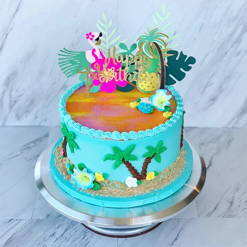 Party Decorations Birthday Party Supplies Cake Topper Cake Decorations Cake Toppers Hawaiian Tropical Wedding Party Flamingo Pineapple Aloha Letter Cake Toppers Summer Birthday Party Decorating Cupcake Topper