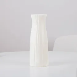 Nordic Minimalist Solid Color Flower Vase for Home and Wedding Decor (White)