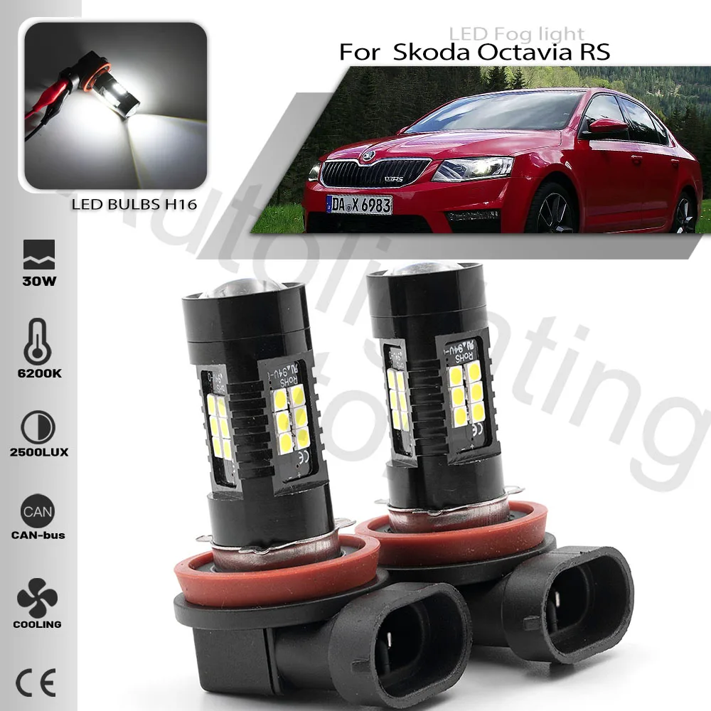 4PCS White Canbus No Error H16 H11 LED Fog Light cornering light For