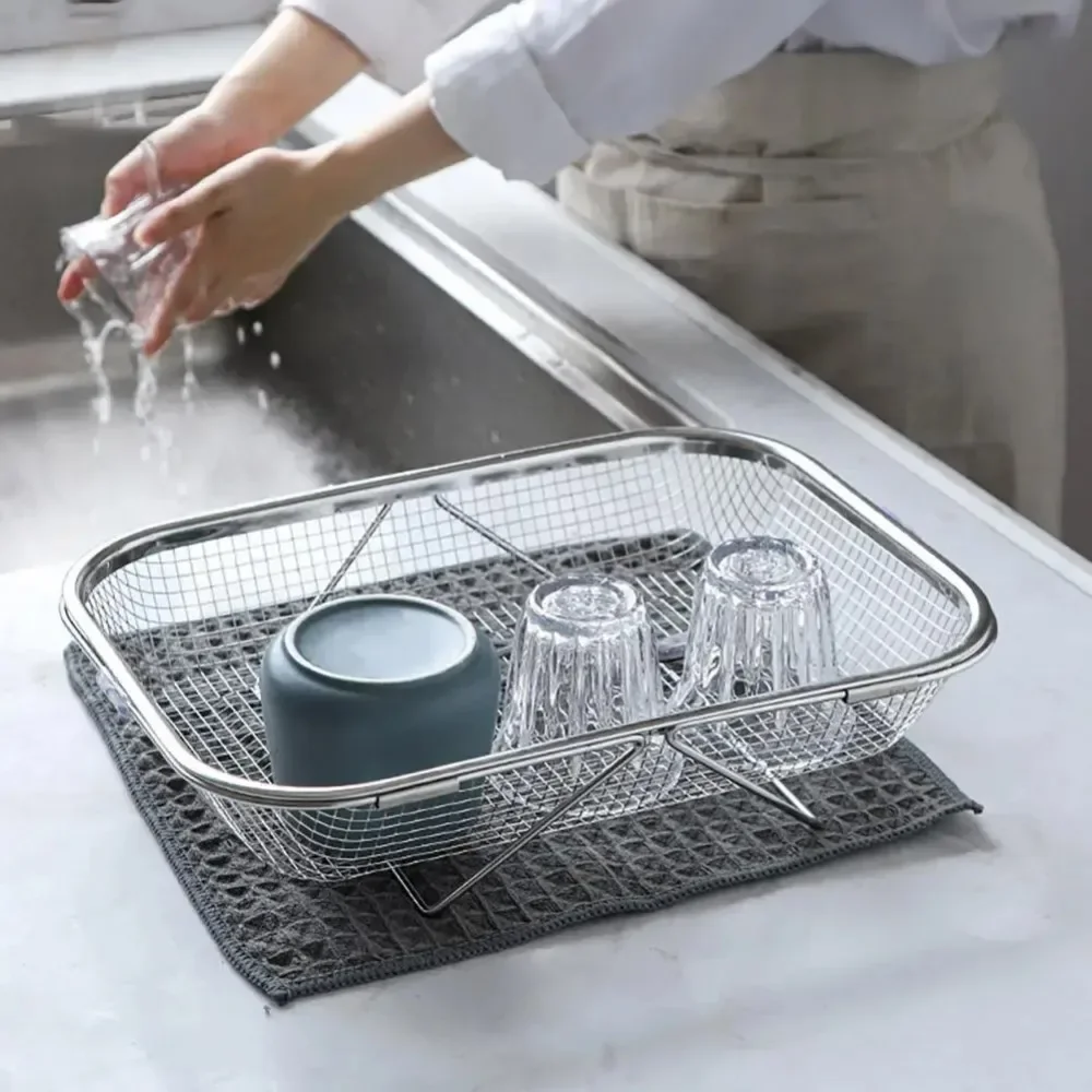 Cutlery organizer expandable cutlery drying rack kitchen sink drain basket