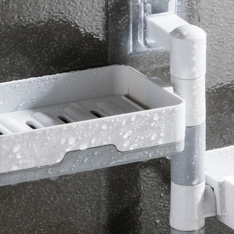 Multi Layer Suction Cup Soap Dish With Drain Water Mobile Space Saving Bathroom Soap Holder For Storage Container Dishes Box