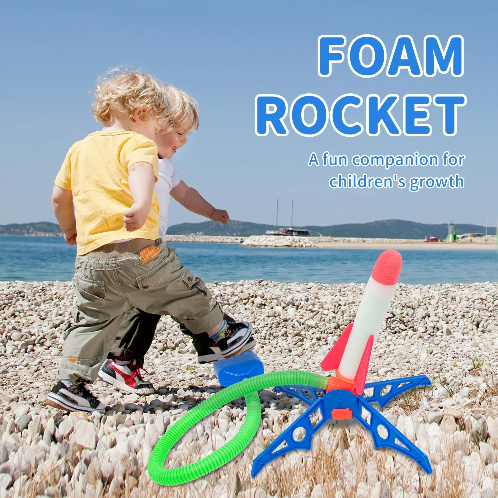 

Kid Air Rocket Foot Pump Launcher Toys Sport Game Jump Stomp Outdoor Child Play Set Toy Pressed Rocket Launchers Pedal Games