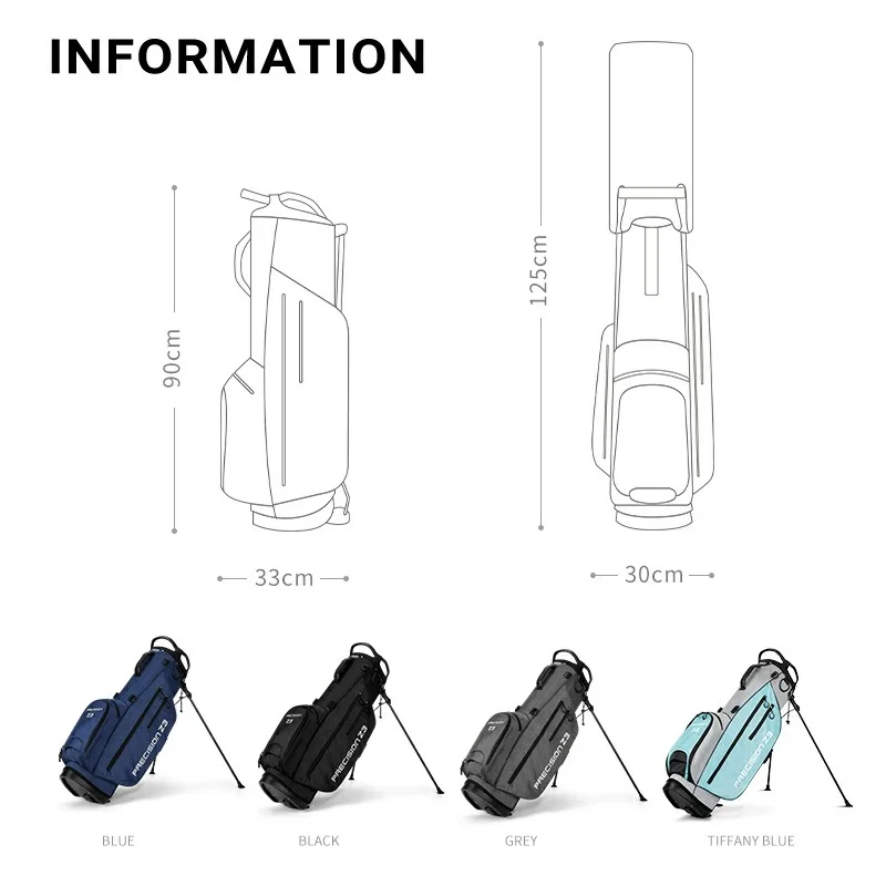 Super Lightweight Portable Waterproof Travel Golf Stand Bag with Rain Cover Can Hold A Full Golf Set of Club in Black Gray Blue