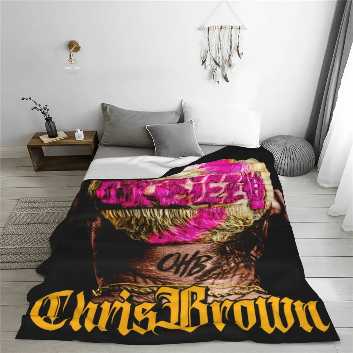 Chris Brown 2024 11 11 Tour Blanket Fleece Print King of R&B Fan Gift Ultra-Soft Throw Blanket for Bedding Bedroom Bedspreads 3