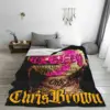 Chris Brown 2024 11 11 Tour Blanket Fleece Print King of R&B Fan Gift Ultra-Soft Throw Blanket for Bedding Bedroom Bedspreads 3