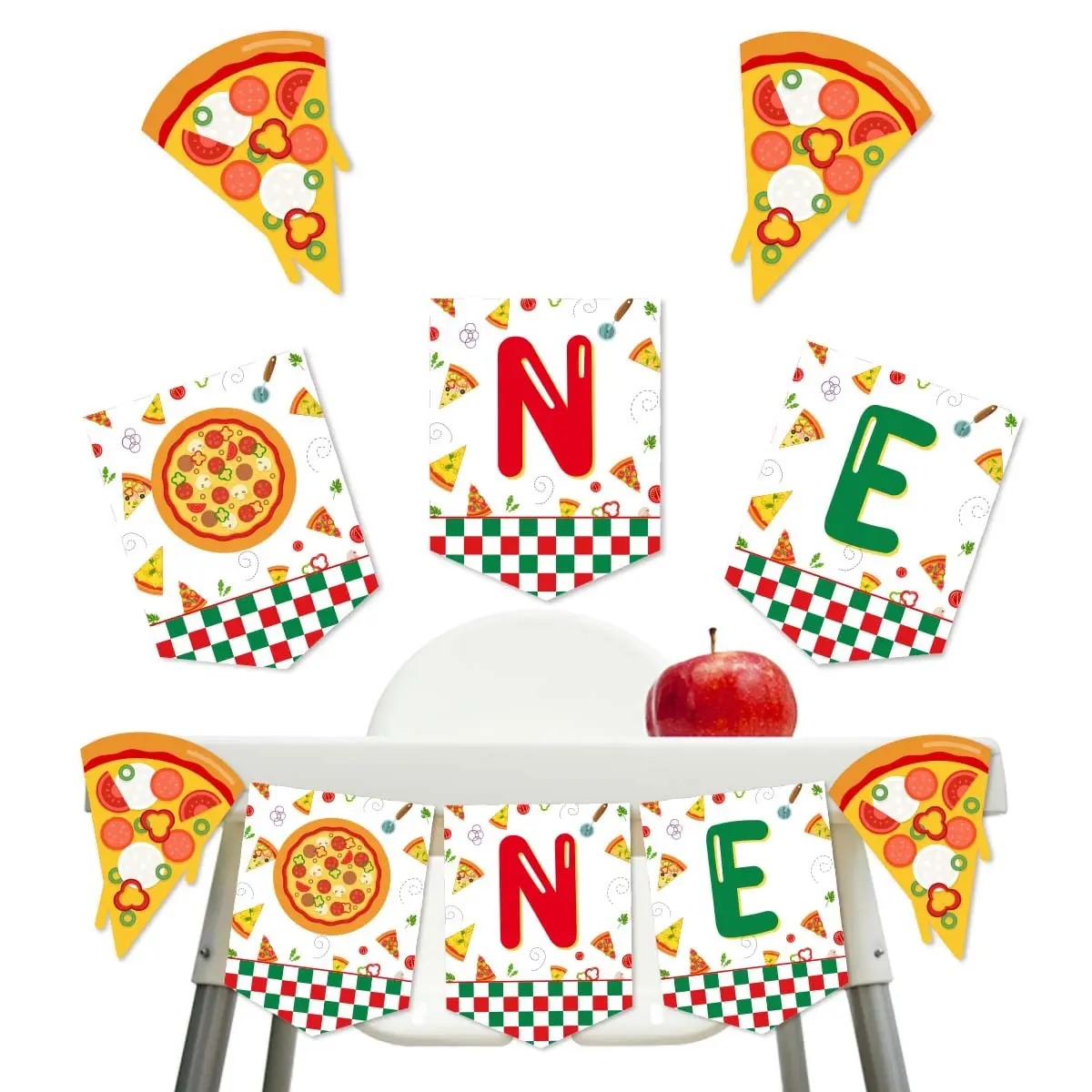 

Cheereveal Pizza One High Chair Banner Pizza 1st Birthday Decorations for Kids Pizza Theme First Birthday Party Decor Supplies