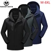 2024 Men Spring Outdoor Leisure Solid Detachable Hooded Jacket Men Autumn Waterproof High-Quality Design Jacket Male Coat 8XL 1