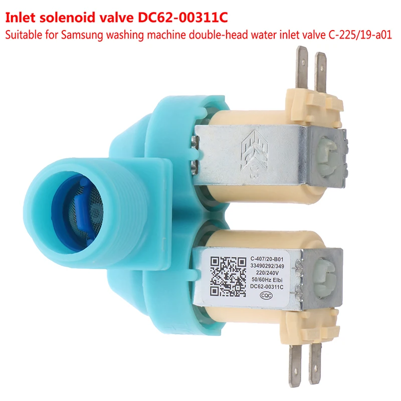 1 2 electric solenoid valve for water air n c normally closed dc 12v new mar28 1pce C-225/19-a01 Water Inlet Solenoid Valve Dc62-00311C For  Washing Machine Double Head Water Inlet Valve