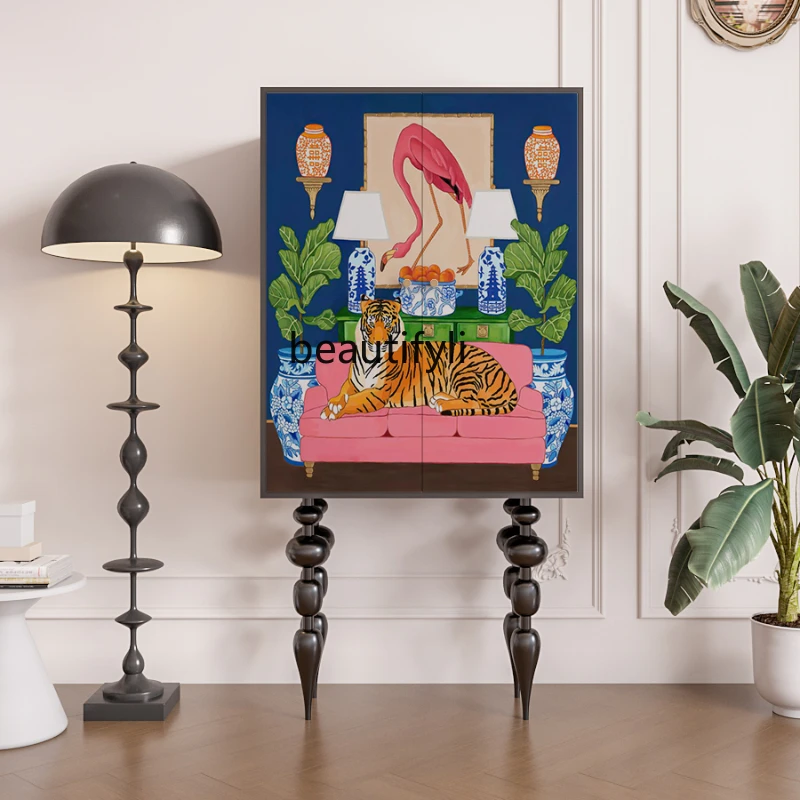 

American Retro Storage Modern Household Chest of Drawers Multi-Functional Bedroom Storage High Foot Cabinet