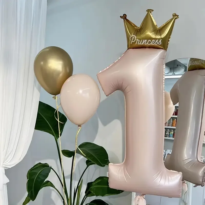 Balloon 24pcs 1-year-old crown aluminum film for birthday party