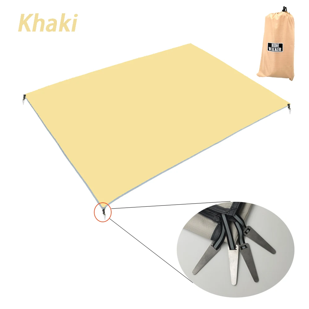 Ultralight Waterproof Tent Footprint and Picnic Mat with Windproof Stakes