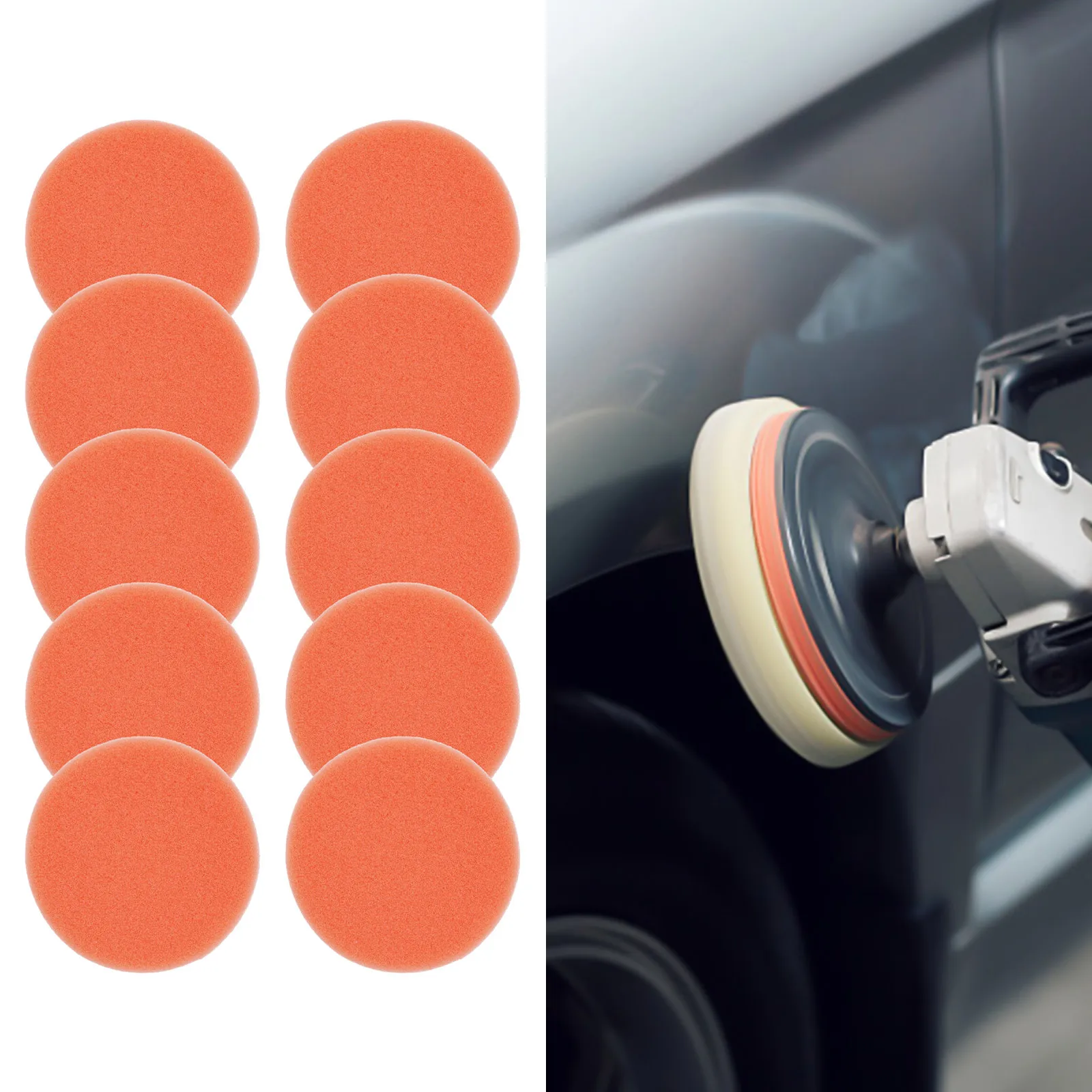 10Pcs 75mm car polishing sponge pads kit foam pad er kit polishing machine wax pads for auto motorcycle motor polisher