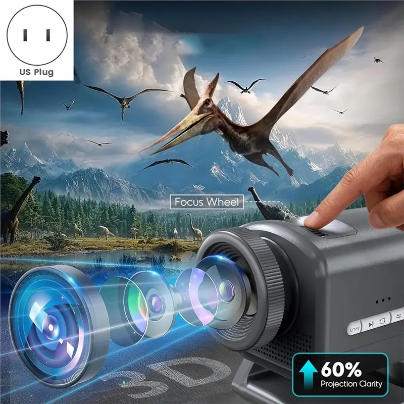 【HOT A69Z】60가지 몰입형 테마를 갖춘 3D 갤럭시 프로젝터, 블루투스 스피커 및 타이머가 포함된 HD 몰입형 스타 프로젝터(미국 플러그)