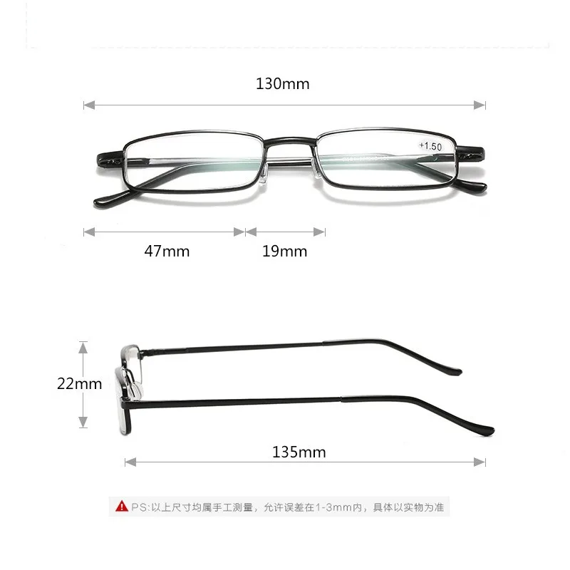 Men Glass Reading Glasses Presbyopic Eyewear Portable Pen Tube Prescription Glasses Spring Hinges Frame+125+175+225+275 - 5