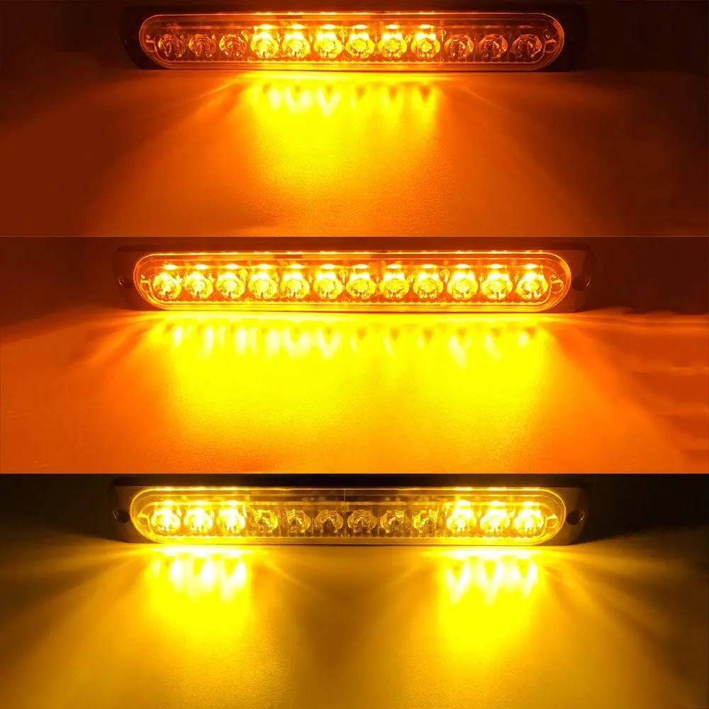 1pc 2pcs 4pcs Stroboscopes Strobe 12 LED Flash Light Police Car Truck Auto 12-24V Emergency Flashing Side Marker Light Bars