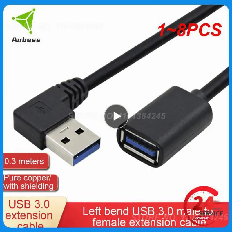 

1 ~ 8 шт. Удлинительный Кабель USB 3,0 штекер-гнездо под прямым углом 90 градусов адаптер USB вверх/вниз/влево/вправо кабель USB 0,2 м