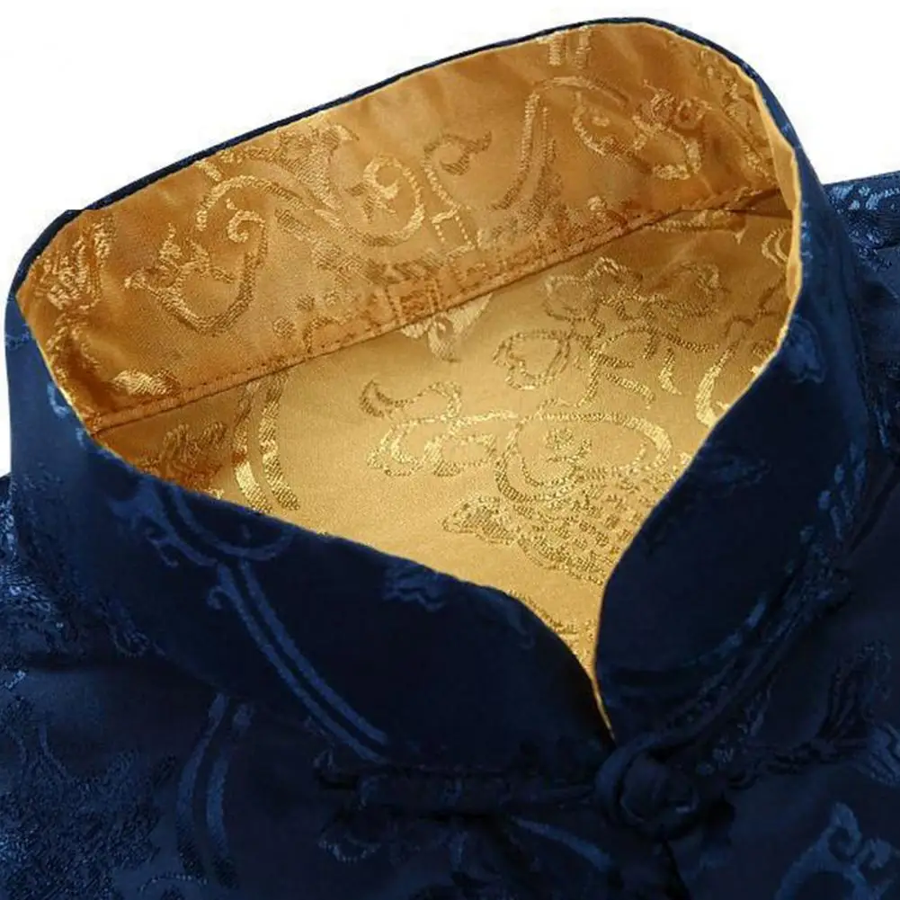 Description Picture 3 of itemClassic Chinese Jacket Soft Traditional Clothing Stand Collar Full Sleeves Chinese Shirt Chinese Shirt Thermal