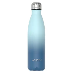 500ml Insulated Stainless Steel Thermal Water Bottle - Double Wall Vacuum Flask Kettle, Ideal for Keeping Beverages Hot or Cold, Perfect Gift (Light blue dark blue)