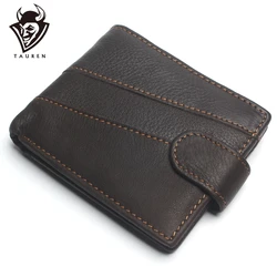Genuine Leather Men's Wallet Anti RFID European & American Retro Oil For Men Bifold Male Purse