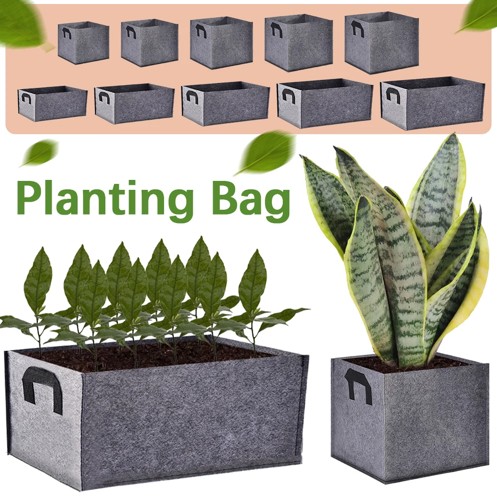 Felt Plant Strong Grow Bags Rectangular Nonwoven Fabric Flowers Potting