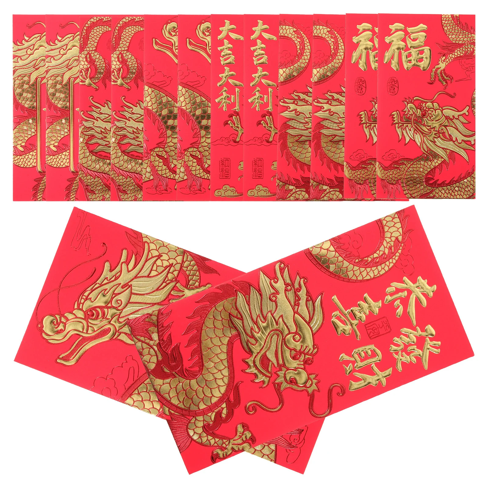 

30/60Pcs New Year Lucky Red Envelope Symbol of Dragon Year Money Pocket Envelope Zodiac Dragon Pocket Gift Money Envelopes