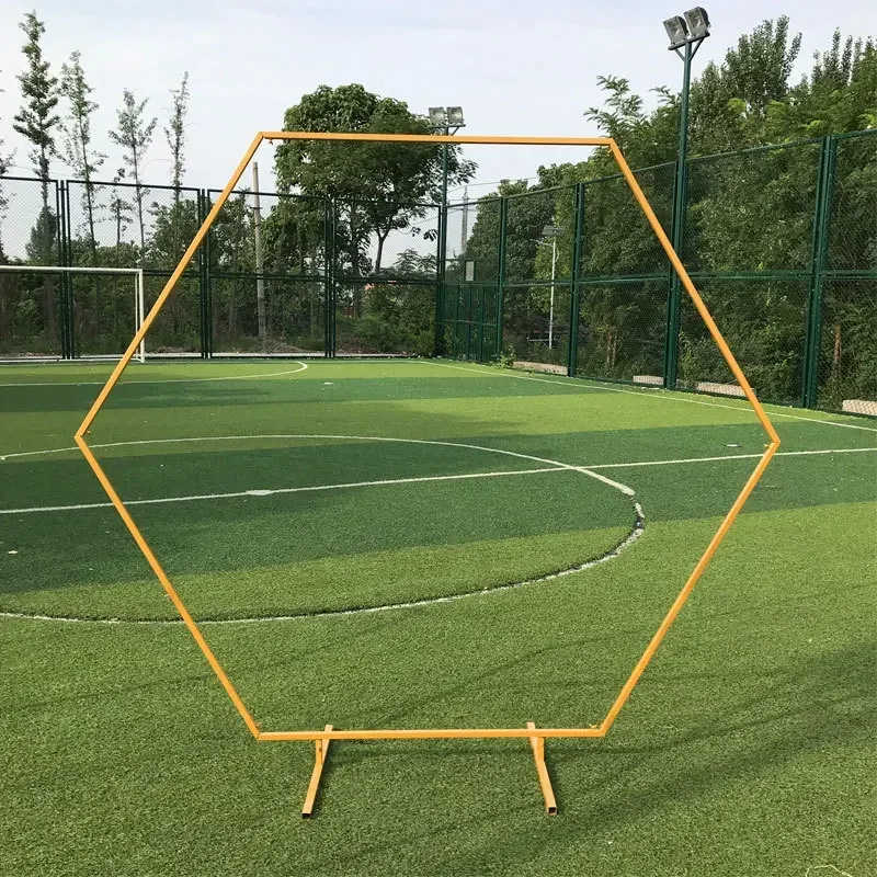 Metal Hexagon Iron Frame Wedding Banquet Backdrop Decoration Birthday Party Curved Arch Balloon Bow Support Frame Tripod