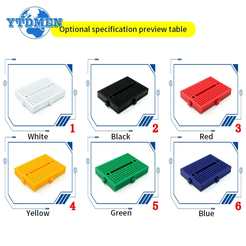 6/7pcs SYB-170 Breadboard Solderless Prototype Test Board ZY-25 PCB Circuit Board Test Boards Mini DIY Kit 6 Colors/7 Colors