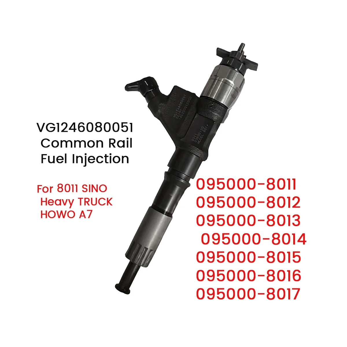 

095000-8011 дизельный инжектор для DENSO 8011 SINO тяжелый грузовик HOWO A7 VG1246080051 топливный инжектор с общей топливной магистралью 0950008011