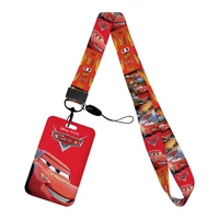 Disney Movie Cars Lightning McQueen Keychains Lanyard Rope for ID Card Employee Card Badge Holders Student ID Card Lanyard Set 2