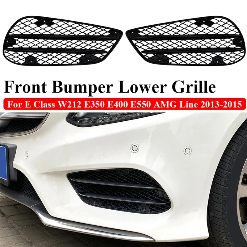 

1Pair Car Front Bumper Fog Lamp Grille For Mercedes Benz E Class W212 E63 AMG 2013 2014 2015 Sport Version Only