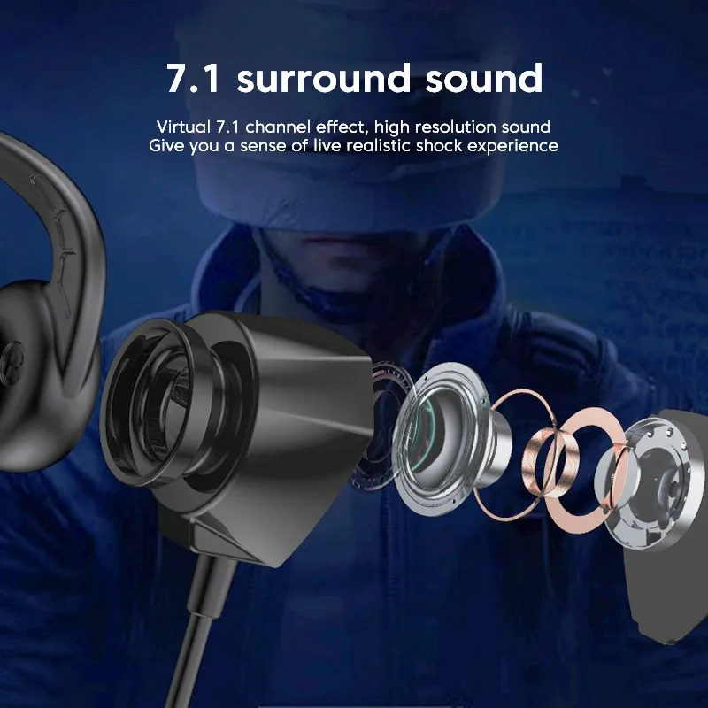 OLAF 3.5mm Wired Headphones Gaming Headset Bass Stereo Gamer Earphones Noise Cancelling Earbuds With Dual Mic In-ear Handfree 3