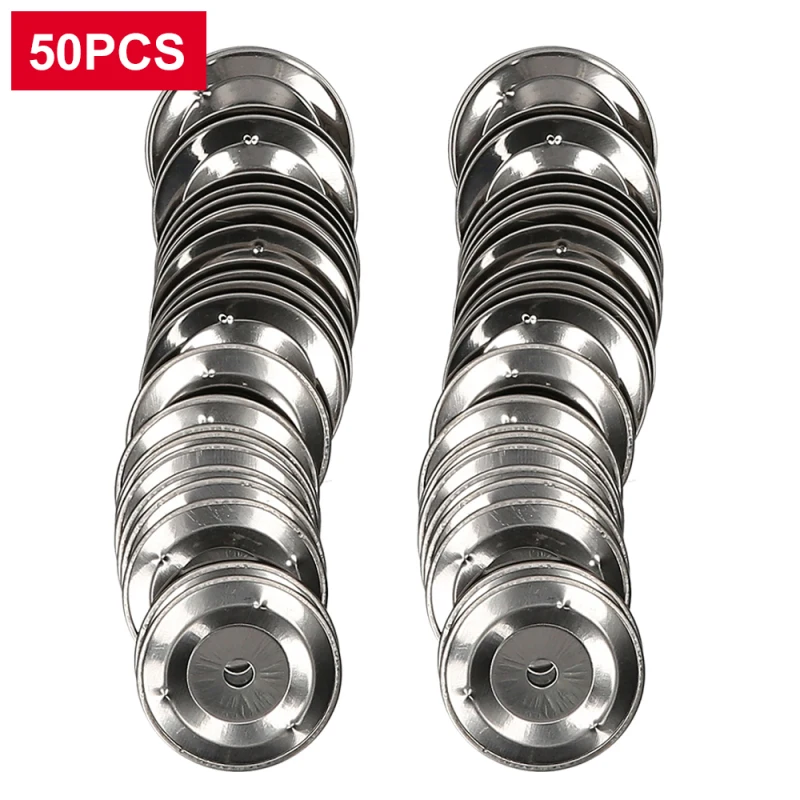 50pcs Tambourine Bell Ring Jingle Bell Stainless Steel for Handbell Tambourine Church Tambourines