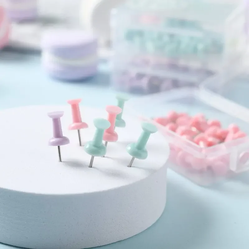 Push Pins 40/10Pcs Pink Green Purple Thumb Thumbtack Board Drawing Photo Wall Studs Office School Supplies