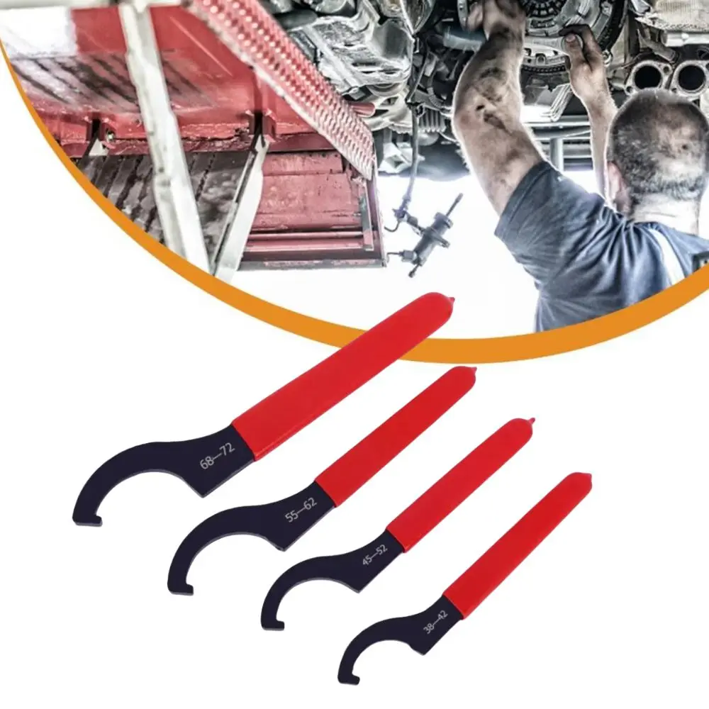 Wrench Spanner Anti Slip Handle Black Oxidized 45-48HRC Hook For Round Nut C Type 38-42mm/45-52mm/55-62mm/68-72mm Tool