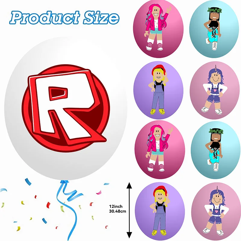 Roblox Mädchen Dekorationen für lila rosa Party Banner Geburtstag Luftballons Tischdecken Kuchen Topper Servietten Geschirr Kind Geschenk Versorgung – Detail 10