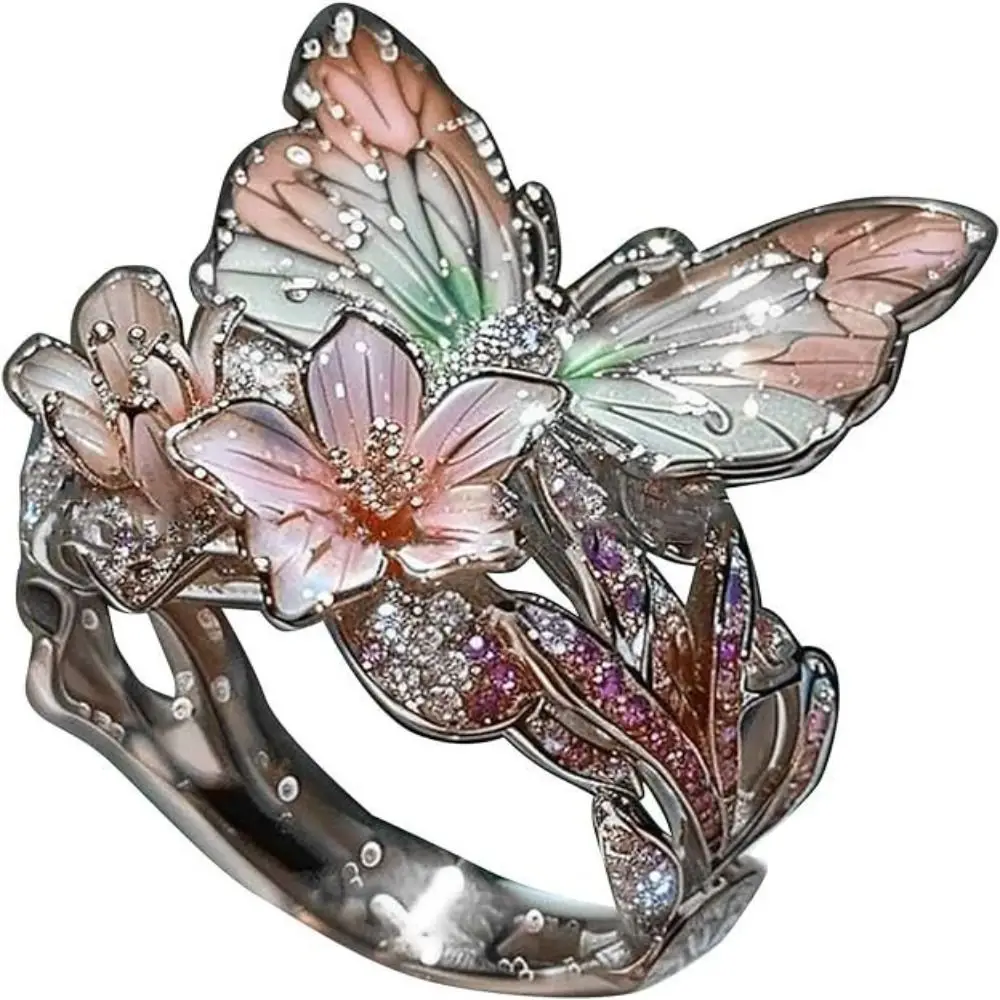 Fashion Jewelry Accessories Butterfly Ring Crafts Non-fading Vintage Rings Gift Finger Decorations