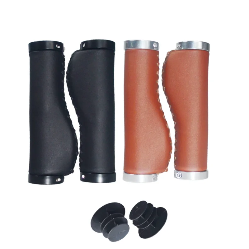 Comfortable durable PU bicycle grips retro bike Mountain bicycle Folding Bicycle grip handle