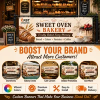 Bannière de boulangerie personnalisée, enseigne en vinyle personnalisée, imperméable, publicité extérieure pour boulangerie-pâtisserie 1