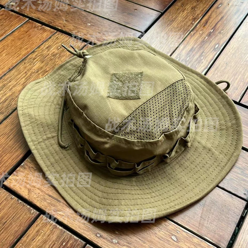 Spring Summer Breathable Mesh Cloth Tactical Round-brimmed Hat MC Multi-terrain CP All-terrain Wolf Brown Cap