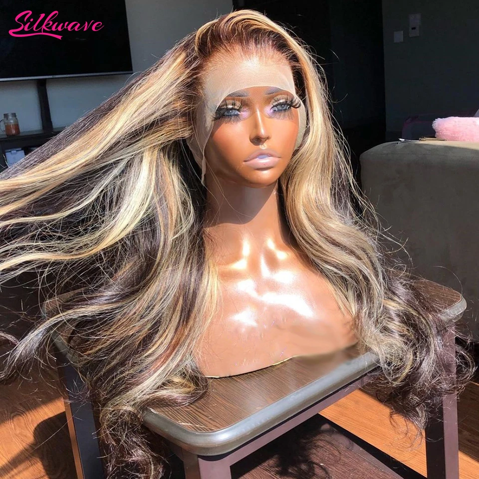 

13x4 13x6 Hd Highlight Wigs Human Hair Body Wave Frontal Wig Brazilian Glueless Honey Blonde Lace Front Wig For Women 30 36 Inch