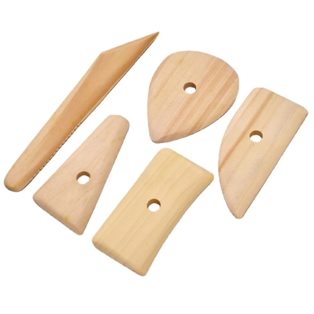 Family Multifunction 5pcs Wood Pottery Clay Plasticine Sculpture