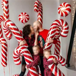 Festive Red Candy Cane Foil Balloons - Set of 5 for 85x40cm (5pcs)