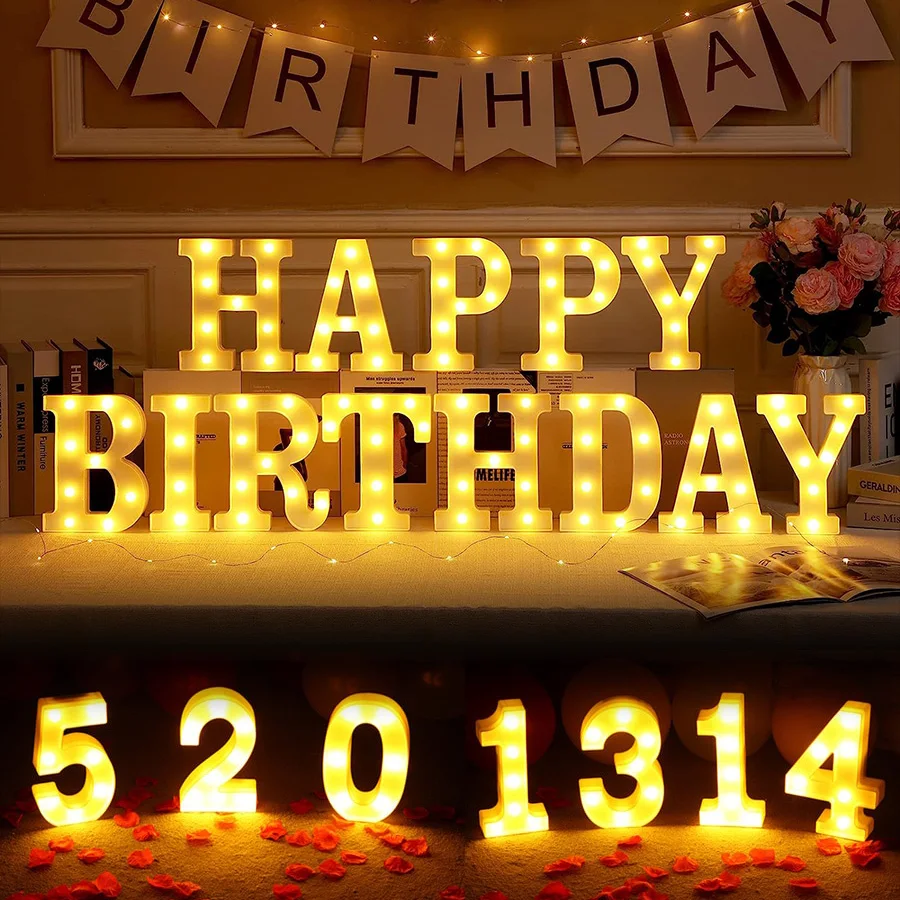 Illuminated LED Alphabet Letter & Number Lamp - Festive Night Light
