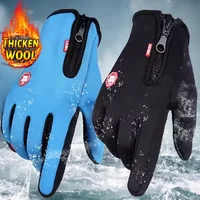 Winter Gloves For Men Waterproof Windproof Cold Gloves Snowboard Motorcycle Riding Driving Warm Touchscreen Zipper Glove 1