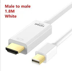 4K Ultra HD Mini DisplayPort to HDMI Cable with Audio and Video Support (1.8m 4k white)