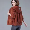 Chic Casual Women's Corduroy Jacket Loose Fit Autumn Winter New Style Fashionable Mommy Clothes Stylish Outerwear Coat