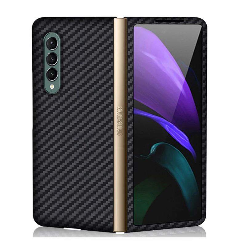 

Роскошный чехол из настоящего углеродного волокна для телефона SAMSUNG Galaxy Z FOLD 3 2, ультратонкий противоударный складной чехол-накладка для Z FOLD3