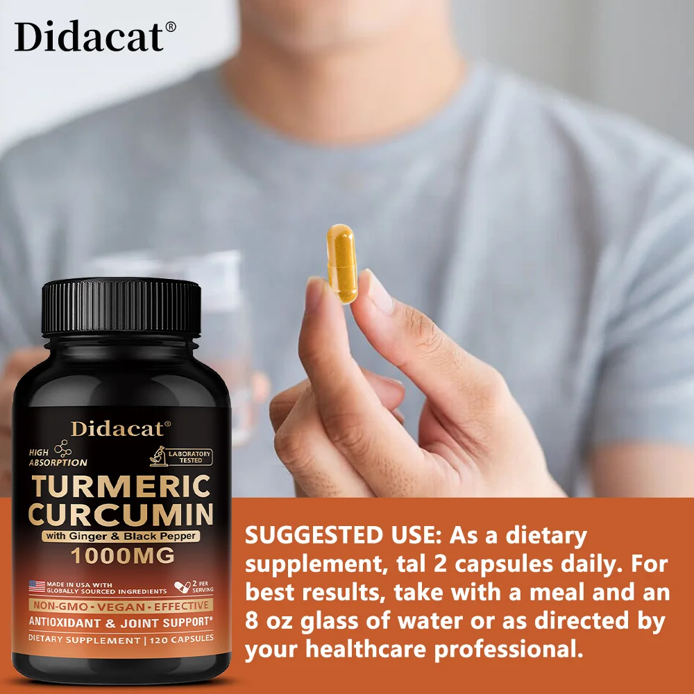 Organic Turmeric Curcumin with Black Pepper Extract - High Absorption Ultra Potent Supplement, Joint Support, 120 Capsules