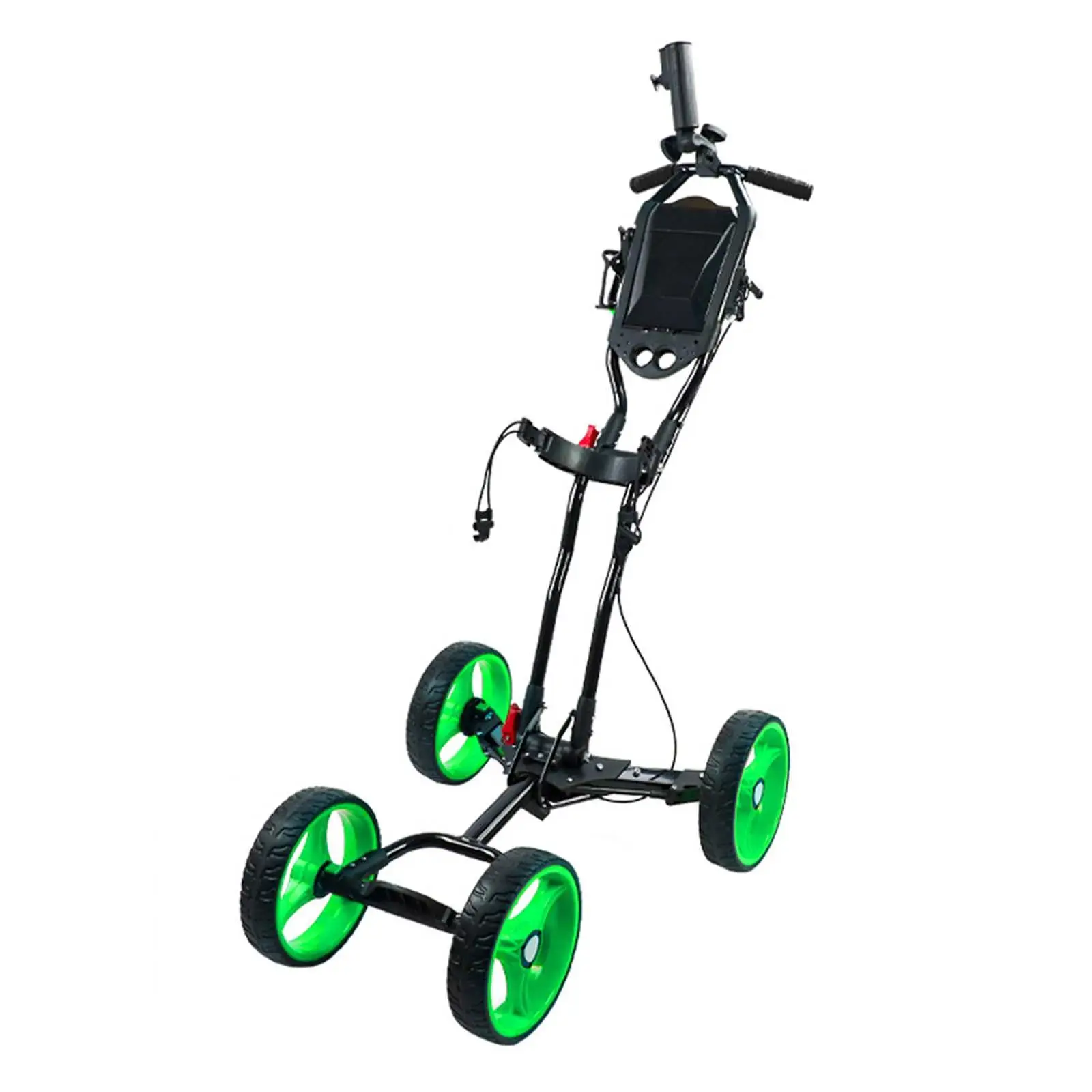Golf Cart Folding Golfing Cart 4 Wheeled Golf Push Professional Portable Aluminum Alloy Push Trolley Accessories