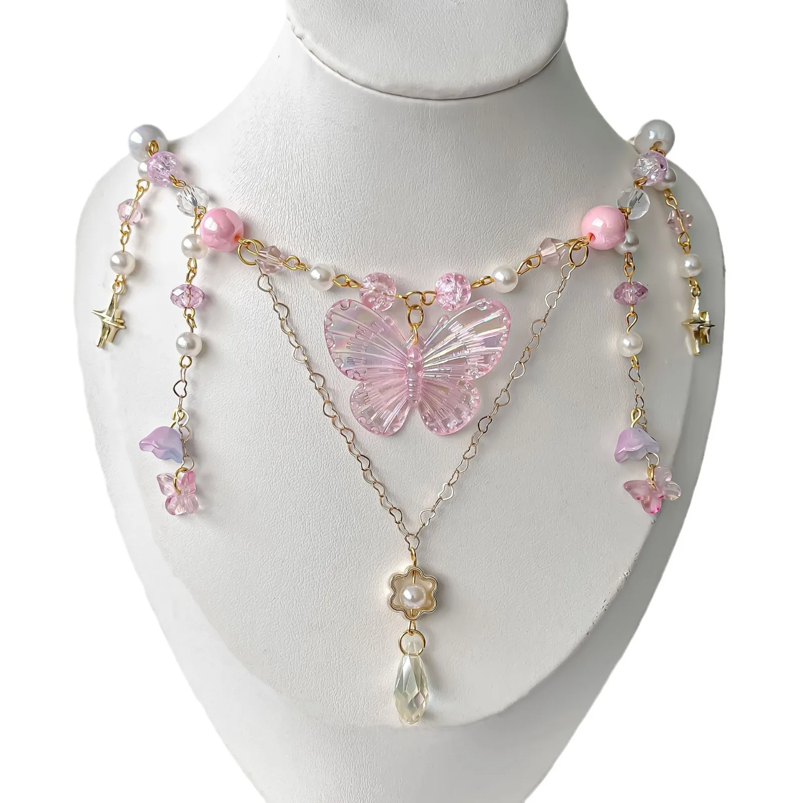 Kashiko☆Layered Orchid Necklace Real Orchid Necklace - Resin Orchid Necklace - Eta Carinae